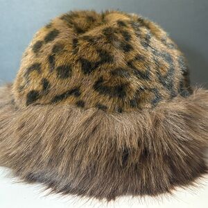 Leopard Print Faux Fur Hat